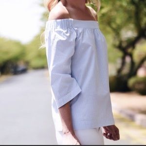 Madewell Off The Shoulder top - striped